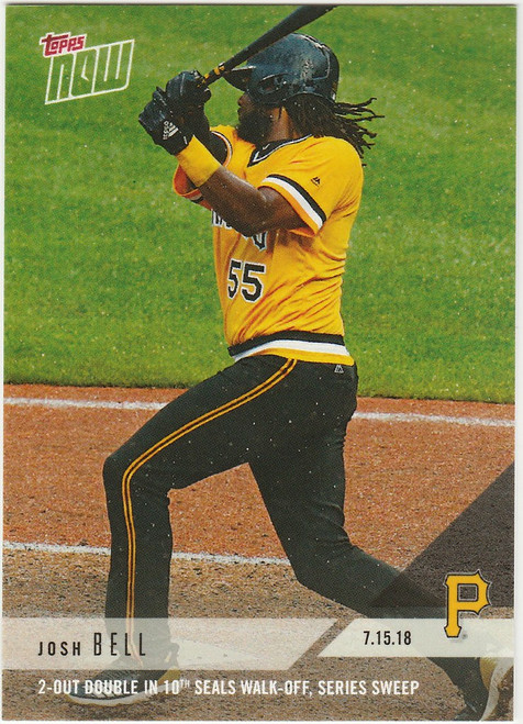 2018 TOPPS NOW #460 2-OUT DOUBLE IN 10TH SEALS WALK-OFF SERIES SWEEP JOSH BELL