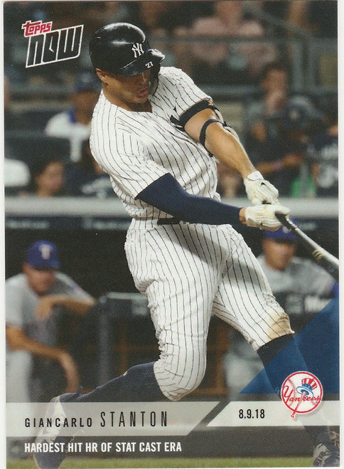 2018 TOPPS NOW #579 GIANCARLO STANTON HARDEST HR OF STAT CAST ERA YANKEES