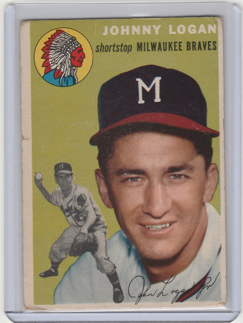 1954 Topps #122 Johnny Logan Milwaukee Braves VGEX