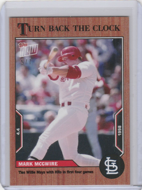 2022 TOPPS TURN BACK THE CLOCK CHERRY PARALLEL #5 MARK MCGWIRE CARDINALS 5/7