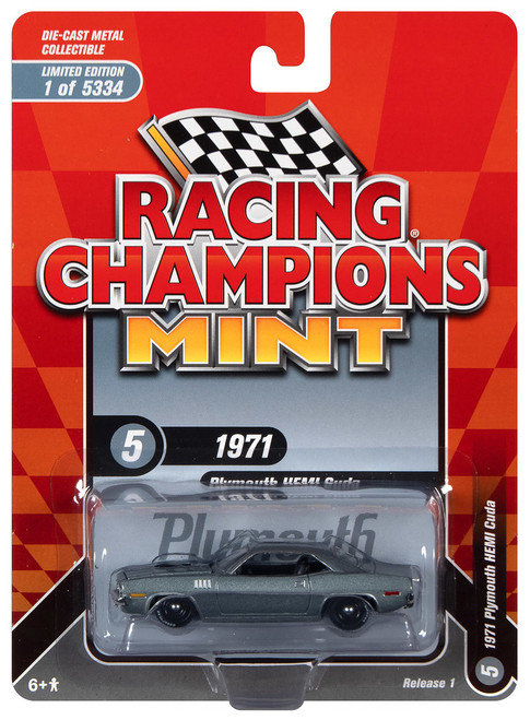 Racing Champions Mint RC014 SR 1 1971 Plymouth HEMI Cuda Gray