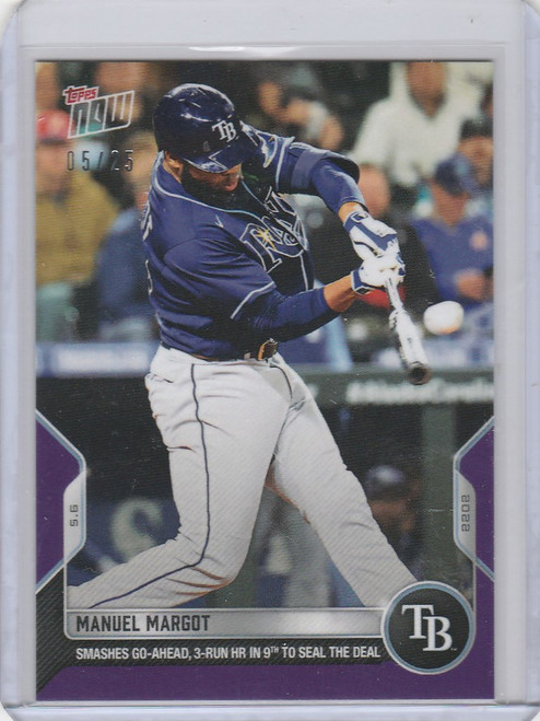 2022 TOPPS NOW PARALLEL #133 MANUEL MARGOT TAMPA BAY RAYS 5/25