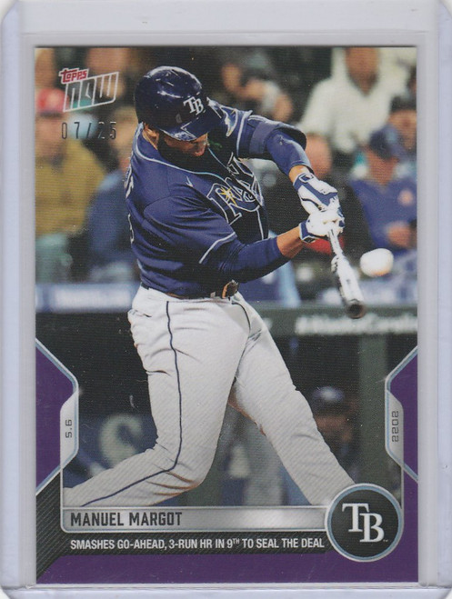 2022 TOPPS NOW PARALLEL #133 MANUEL MARGOT TAMPA BAY RAYS 7/25