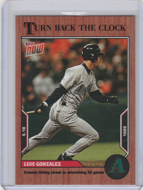 2022 TOPPS TURN BACK THE CLOCK CHERRY PARALLEL #49 LUIS GONZALEZ ARIZONA 7/7