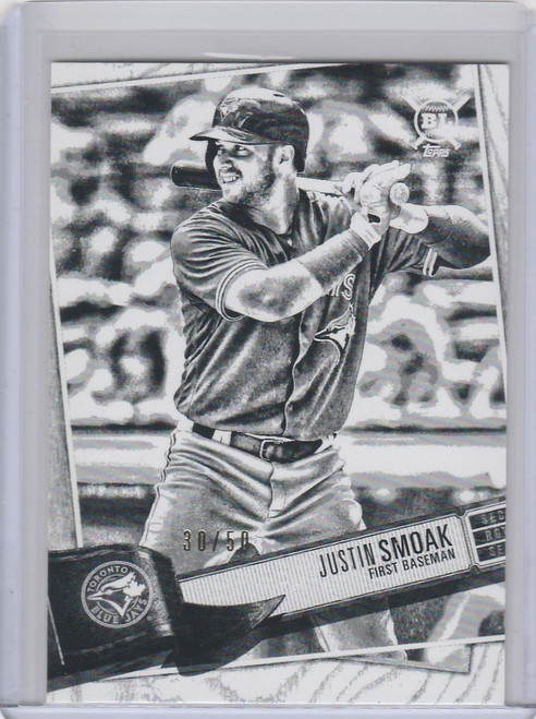 2019 Topps Big League Black & White #52 Justin Smoak Toronto Blue Jays 30/50