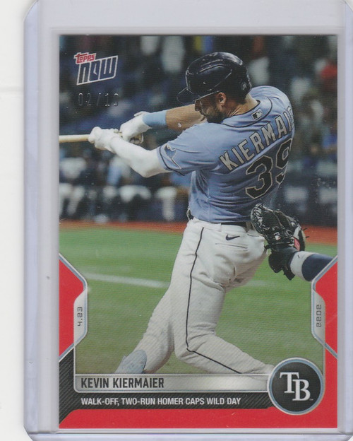 2022 TOPPS NOW PARALLEL #86 KEVIN KIERMAIER TAMPA BAY RAYS 2/10