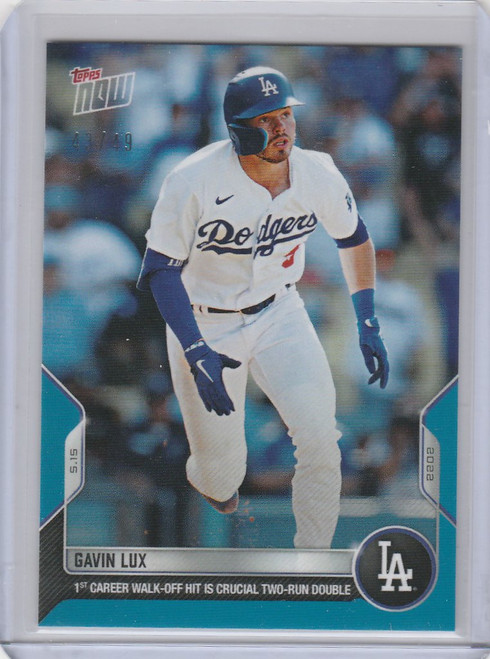 2022 TOPPS NOW PARALLEL #186 GAVIN LUX LOS ANGELES DODGERS 43/49