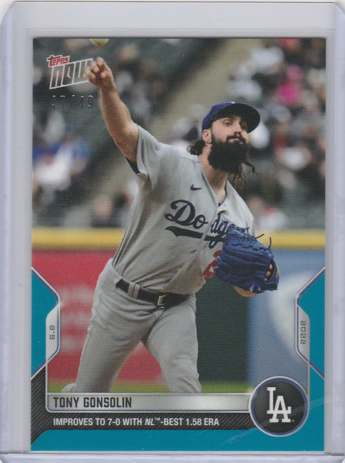 2022 TOPPS NOW PARALLEL #321 TONY GONSOLIN LOS ANGELES DODGERS 47/49
