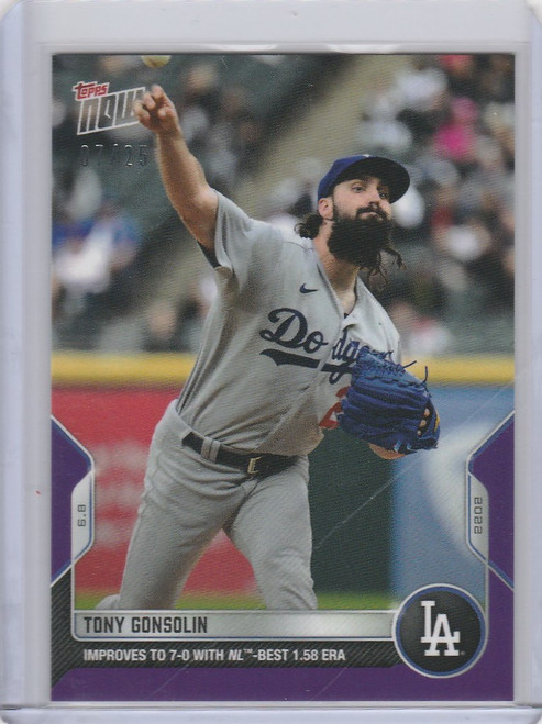 2022 TOPPS NOW PARALLEL #321 TONY GONSOLIN LOS ANGELES DODGERS 7/25
