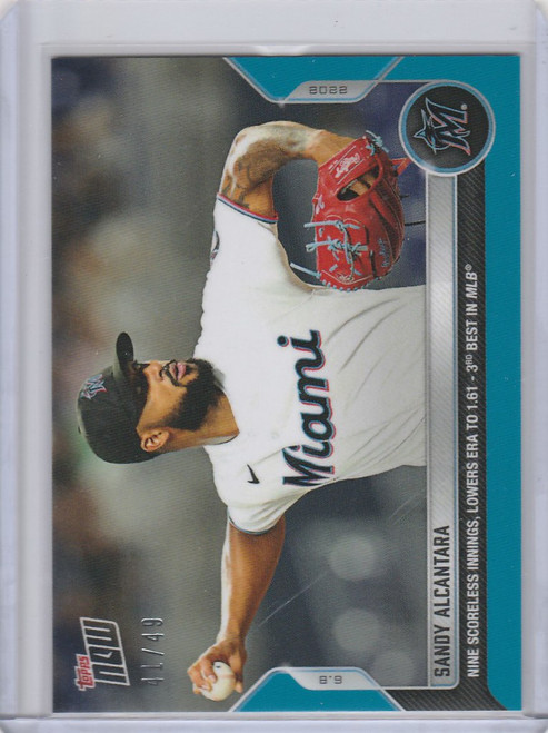 2022 TOPPS NOW PARALLEL #319 SANDY ALCANTARA MIAMI MARLINS 41/49