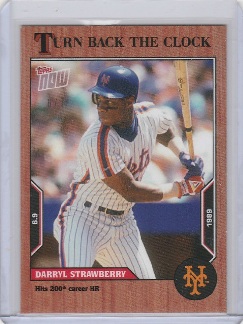 2022 TOPPS TURN BACK THE CLOCK CHERRY PARALLEL #71 DARRYL STRAWBERRY METS 6/7