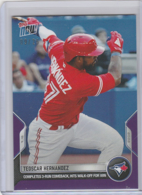 2022 TOPPS NOW PARALLEL #542 TEOSCAR HERNANDEZ TORONTO BLUE JAYS 9/25