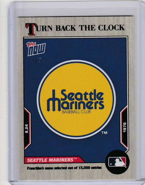 2022 TOPPS TURN BACK THE CLOCK ASH PARALLEL #147 SEATTLE MARINERS 3/3