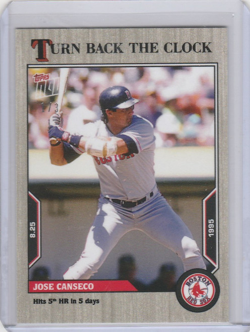 2022 TOPPS TURN BACK THE CLOCK ASH PARALLEL #148 JOSE CANSECO BOSTON RED SOX 1/3