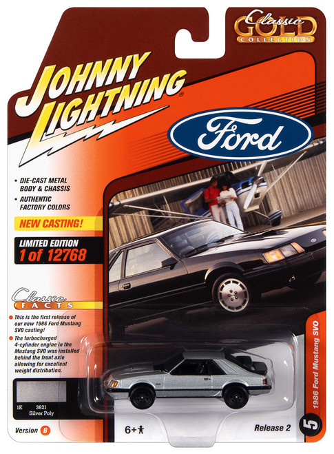 Johnny Lightning JLCG029 Classic Gold VER B 1986 Ford Mustang SVO Silver