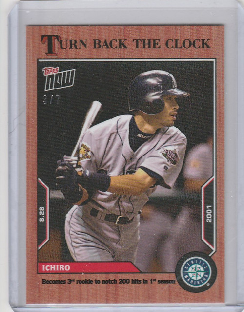 2022 TOPPS TURN BACK THE CLOCK CHERRY PARALLEL #151 ICHIRO MARINERS 3/7