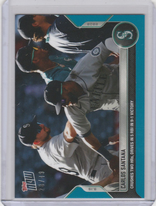 2022 TOPPS NOW PARALLEL #924 CARLOS SANTANA SEATTLE MARINERS 29/49