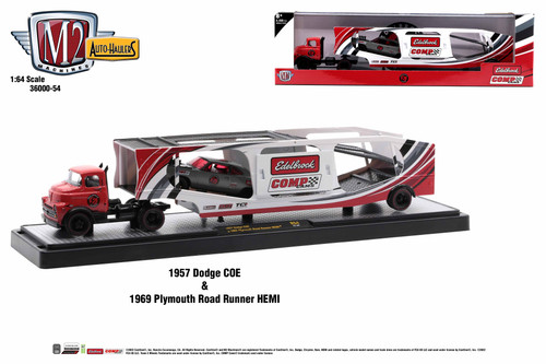 M2 Machines Auto Hauler 54 1957 Dodge COE & 1969 Plymouth Road Runner