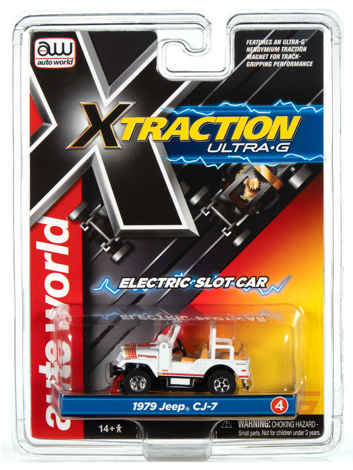 Auto World  SC368 R35 Xtraction Ultra G Slot Car 1979 Jeep CJ-7 WHITE