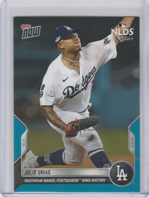 2022 TOPPS NOW PARALLEL #1061 JULIO URIAS LOS ANGELES DODGERS 17/49