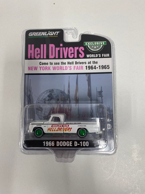 Greenlight 1:64 Hell Drivers 1966 Dodge D-100 Hobby Exclusive CHASE