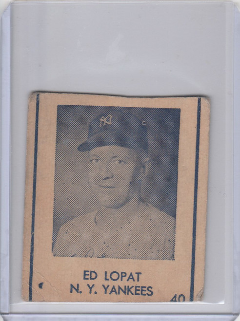 1948 R346 Blue Tint #40 Ed Lopat New York Yankees