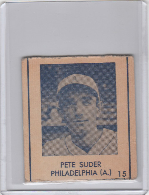 1948 R346 Blue Tint #15 Pete Suder Philadelphia Athletics