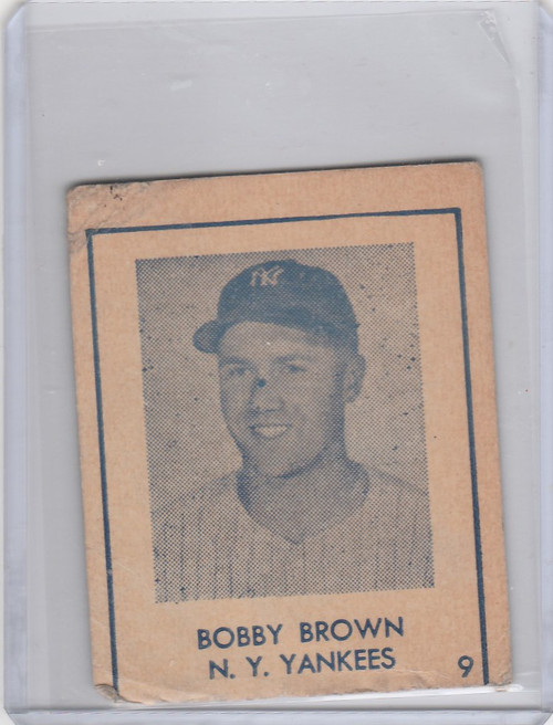 1948 R346 Blue Tint #9 Bobby Brown New York Yankees
