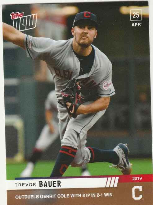 2019 TOPPS NOW #132 TREVOR BAUER OUTDUELS COLE CLEVELAND INDIANS