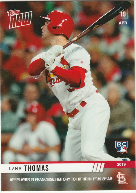 2019 TOPPS NOW #104 LANE THOMAS HR IN 1ST MLB AB ST LOUIS CARDINALS