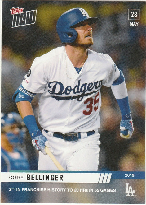 2019 TOPPS NOW #294 CODY BELLINGER LOS ANGELES DODGERS 20 HR IN 55 GAMES