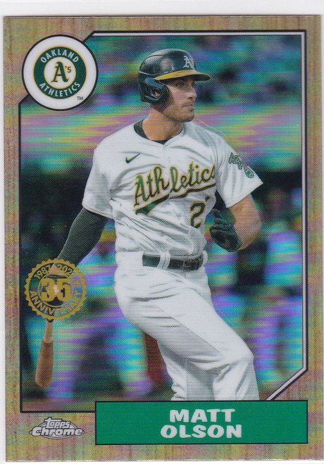 2022 Topps Chrome #87BC-15 Matt Olson 1987 Anniversary Oakland Athletics