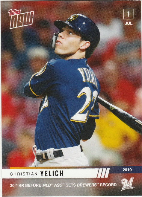 2019 TOPPS NOW #465 CHRISTIAN YELICH 30TH HR BEFORE ASG MILWAUKEE BREWERS
