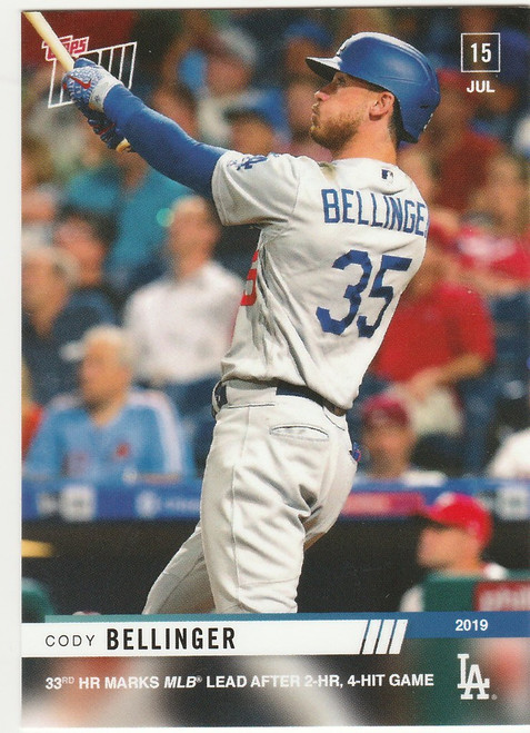 2019 TOPPS NOW #518 CODY BELLINGER 33RD HR OF SEASON LOS ANGELES DODGERS