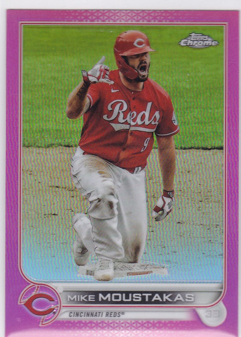 2022 Topps Chrome #56 Mike Moustakas Pink Variation Cincinnati reds