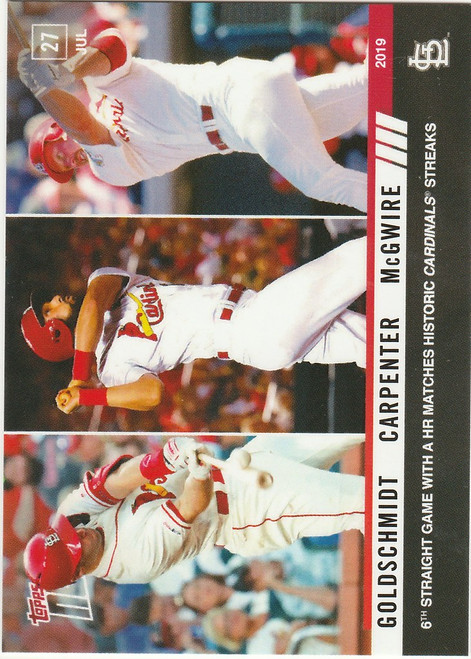 2019 TOPPS NOW #585 PAUL GOLDSCHMIDT 6TH GAME WITH HR ST LOUIS CARDINALS