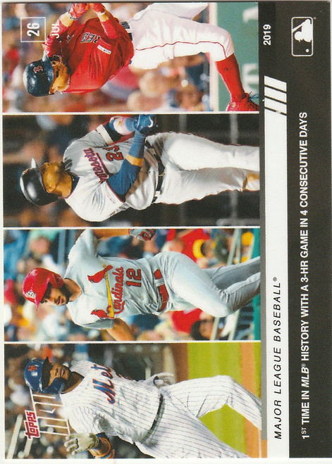 2019 TOPPS NOW #578 1ST TIME IN MLB 3 HR GAME IN 4 CONSECUTIVE DAYS