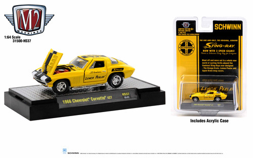 M2 Machines 1:64 Schwinn 1966 Chevrolet Corvette 427 Yellow Release HS37