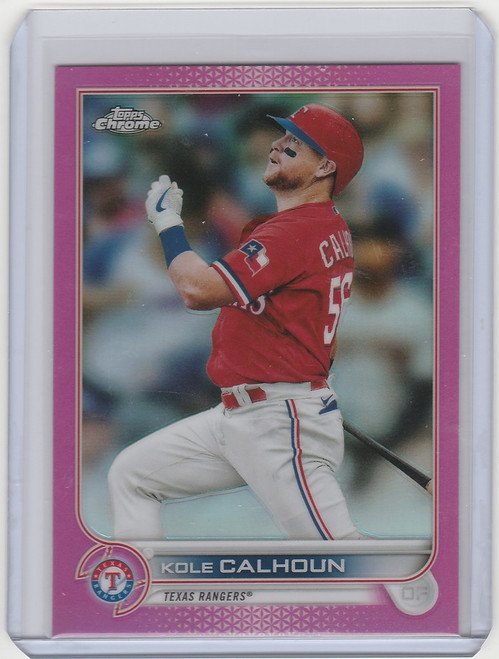 2022 Topps Chrome Pink #17 Kole Calhoun - Texas Rangers