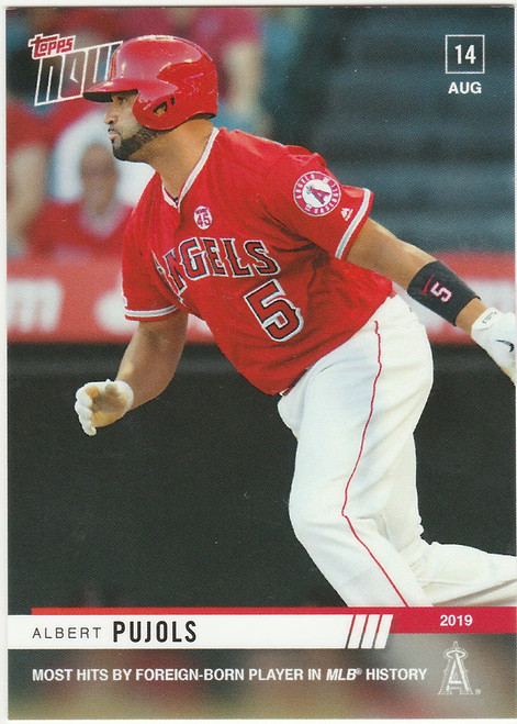 2019 TOPPS NOW #682 ALBERT PUJOLS MOST HIT BY FOREIGN BORN LOS ANGELES ANGELS