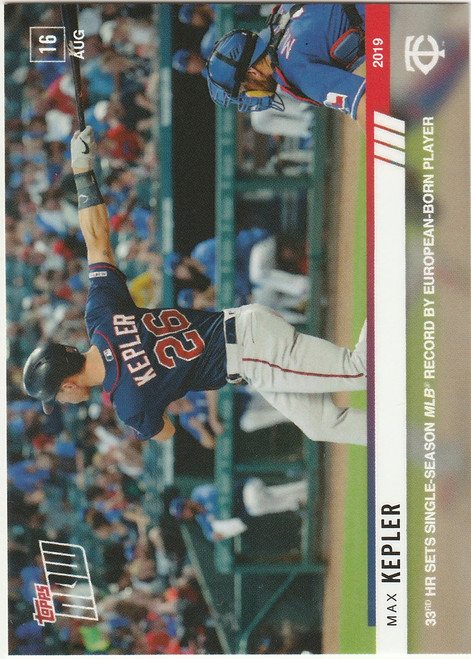 2019 TOPPS NOW #697 MAX KEPLER 33RD HR SETS RECORD MINNESOTA TWINS