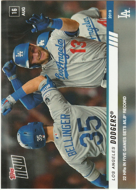 2019 TOPPS NOW #695 LOS ANGELES DODGERS 22 HR IN 5 GAMES