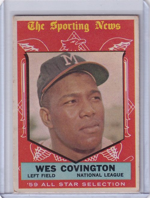 1959 Topps Baseball #565 Wes Covington All Star Milwaukee Braves