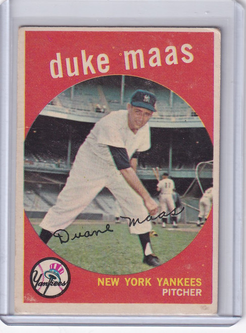 1959 Topps Baseball #167 Duke Maas New York Yankees