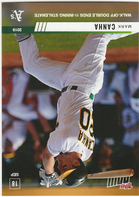 2019 TOPPS NOW #860 MARK CANHA WALK OFF DOUBLE OAKLAND ATHLETICS