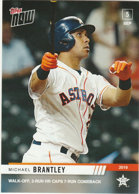 2019 TOPPS NOW #803 MICHAEL BRANTLEY WALK OFF HR HOUSTON ASTROS