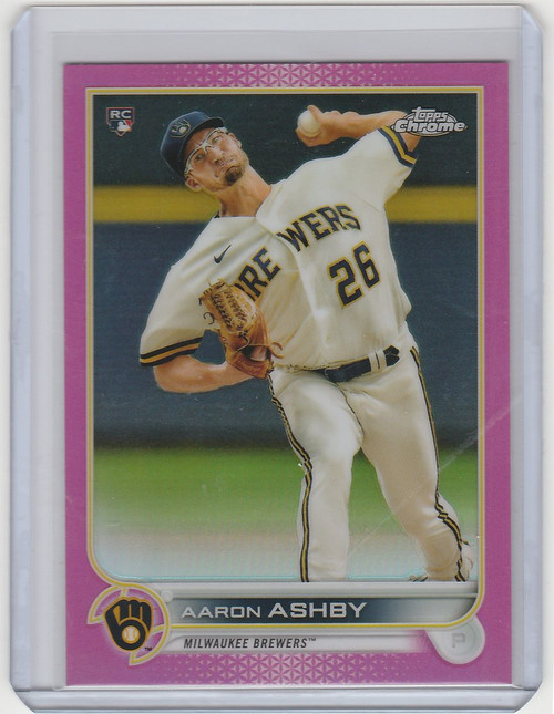 2022 Topps Chrome Pink #80 Aaron Ashby - Milwaukee Brewers RC