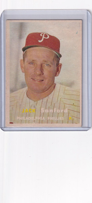 1957 Topps Baseball #387 Jack Sanford Philadelphia Phillies