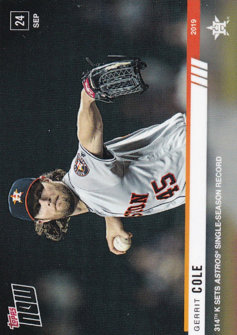 2019 TOPPS NOW #891 GERRIT COLE 314 STRIKEOUTS HOUSTON ASTROS