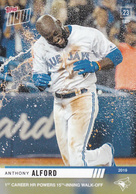 2019 TOPPS NOW #887 ANTHONY ALFORD 1ST CAREER HOME RUN TORONTO BLUE JAYS